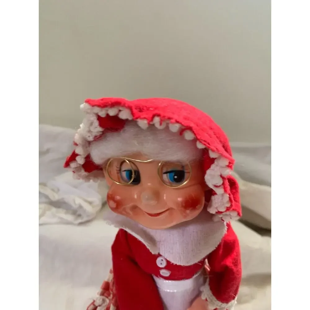 Musical Mrs Claus Windup Kitschy Figures Moving Christmas Holiday 9" Works Vtg - Picture 2 of 8